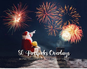 80 Fireworks overlays， Fireworks Clipart，fireworks photoshop overlays，fireworks overlay, wedding fireworks，PNG Photo Overlays