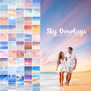 60 Sky overlays,blue sky,sunset,clouds,photoshop overlays,texture,dramatic,overlay,nature sky,bundle,sky overlays