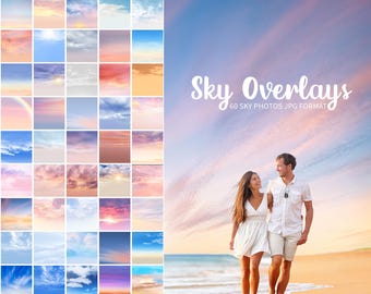60 Sky overlays,blue sky,sunset,clouds,photoshop overlays,texture,dramatic,overlay,nature sky,bundle,sky overlays