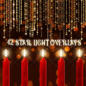 42 Starlight overlays：Christmas starlight overlays, Candlelight overlay photoshop overlays, starlight brush, Instant Download