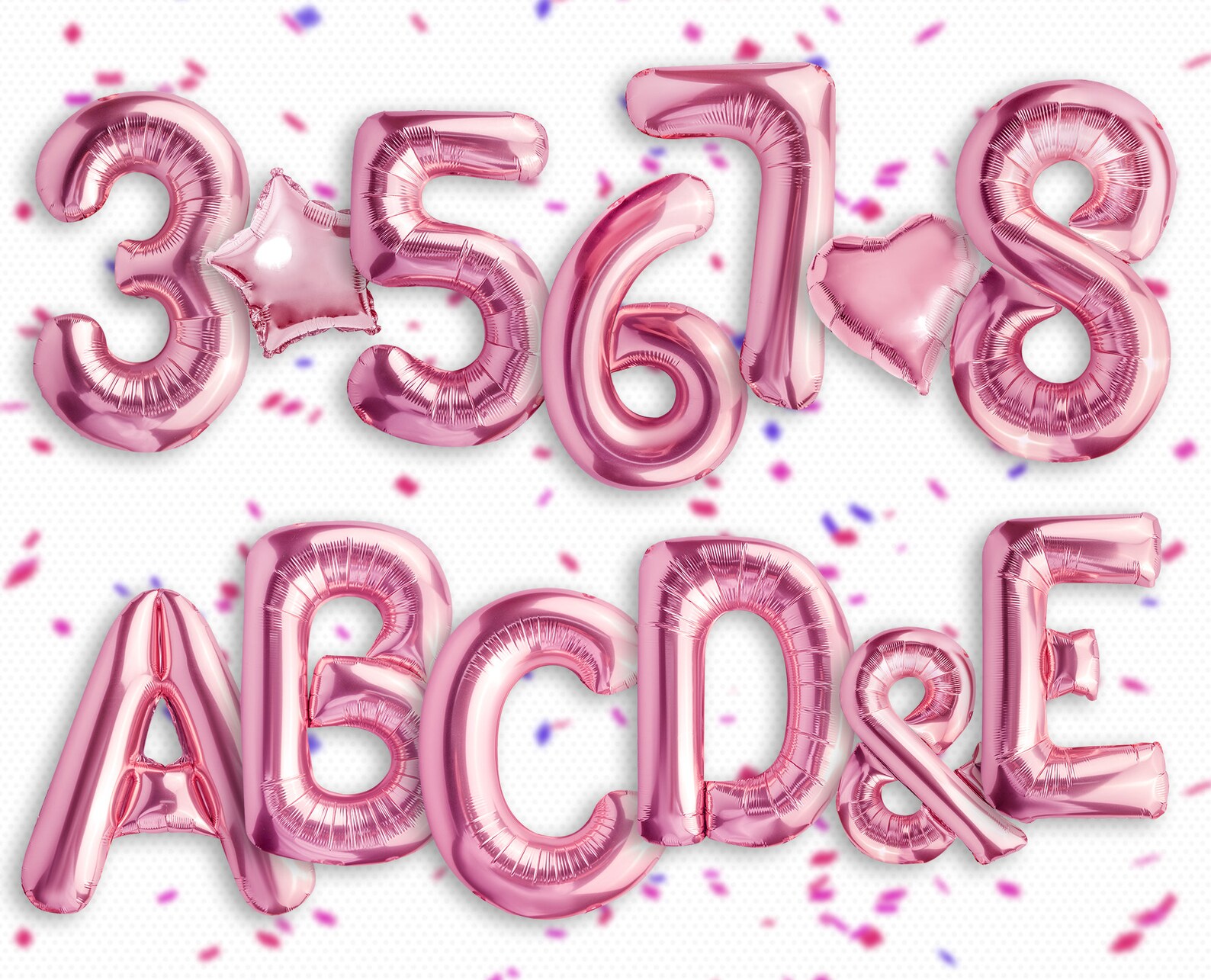 59 Pink Letters & Number Balloon Overlays Pngfestive Etsy