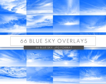 66 Blue sky and white cloud overlays - Photoshop Overlays,photography overlays, sky backdrop jpg format