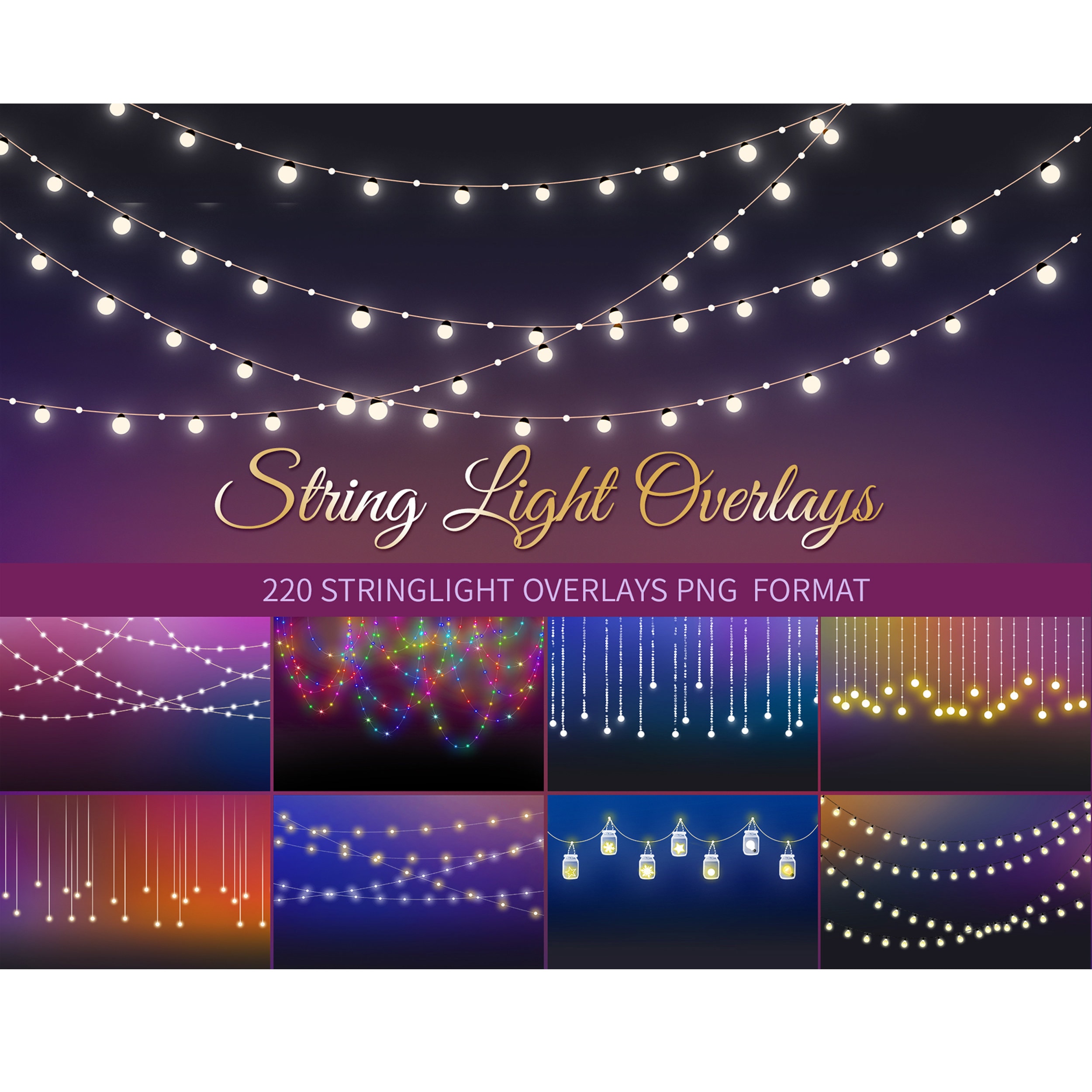 LED String Lights With 12 Photo Clips for Birth Affirmations, Greetings  Cards, Milestone Cards, Photos 