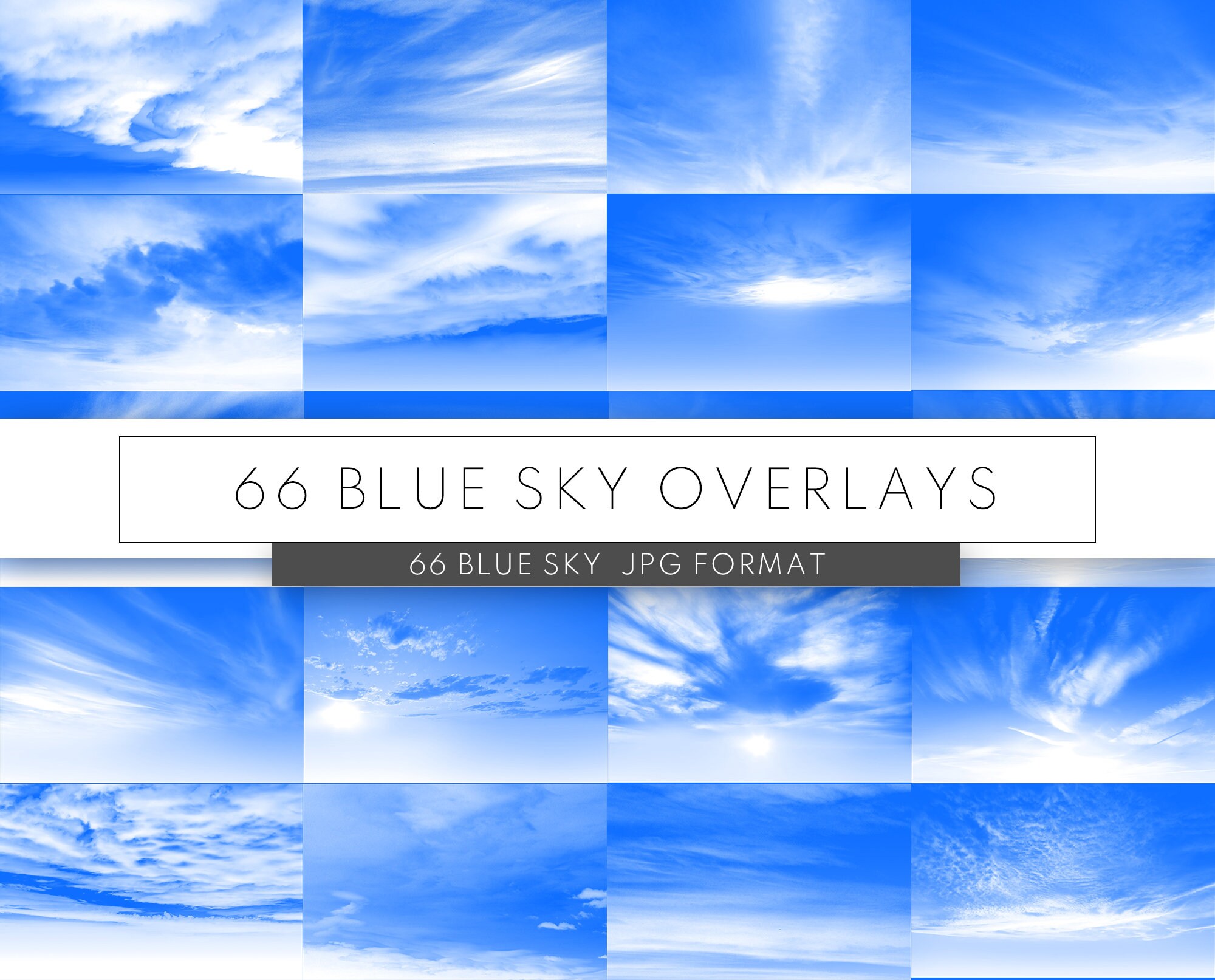 66 Blue sky and white cloud overlays Etsy