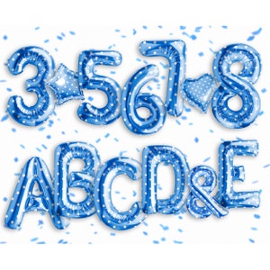 59 Blue Polka dots Letters & Number Balloon Overlays Png,  Photoshop overlays， Wedding overlays Festive Balloon overlays, Birthday Overlays,