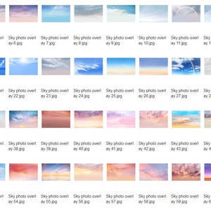 60 Sky overlays,blue sky,sunset,clouds,photoshop overlays,texture,dramatic,overlay,nature sky,bundle,sky overlays image 2
