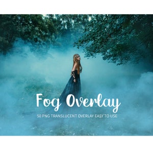 100 Real fog overlays: Real fog overlay, photoshop weather photography overlay, winter or summer smoke overlays, PNG format