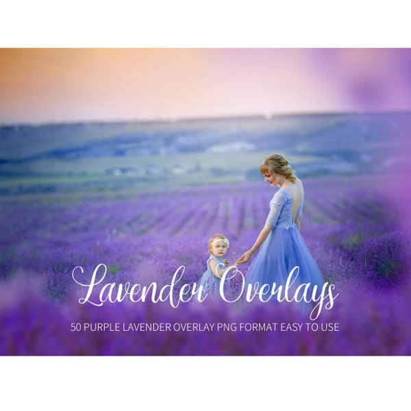 Lavender overlays，photoshop summer overlays，purple digital backdrop, romantic bokeh frame, texture png file