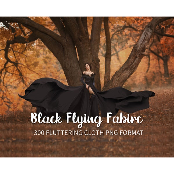 300 Black flying dress overlay: flying silk satin, dark flying fabric overlays, dark dramatic overlay，black dress extension overlays