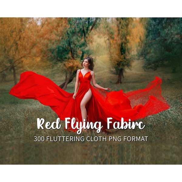 300 Red flying fabric overlays: flying silk，flowing cloth overlays，Flying cloth，Waving dress overlay wedding dress extension overlays