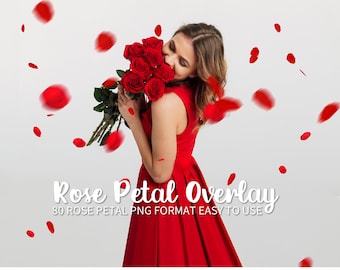 Rose petals overlays：wedding overlays，Falling rose petals PNG photoshop overlays，Romantic photoshop overlays Instant download