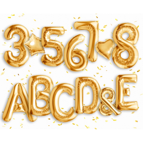 59 Golden Balloon Letters Overlays Png &  Foil Balloon Numbers, Festive overlays, Holiday balloons Wedding Overlays Birthday Overlays