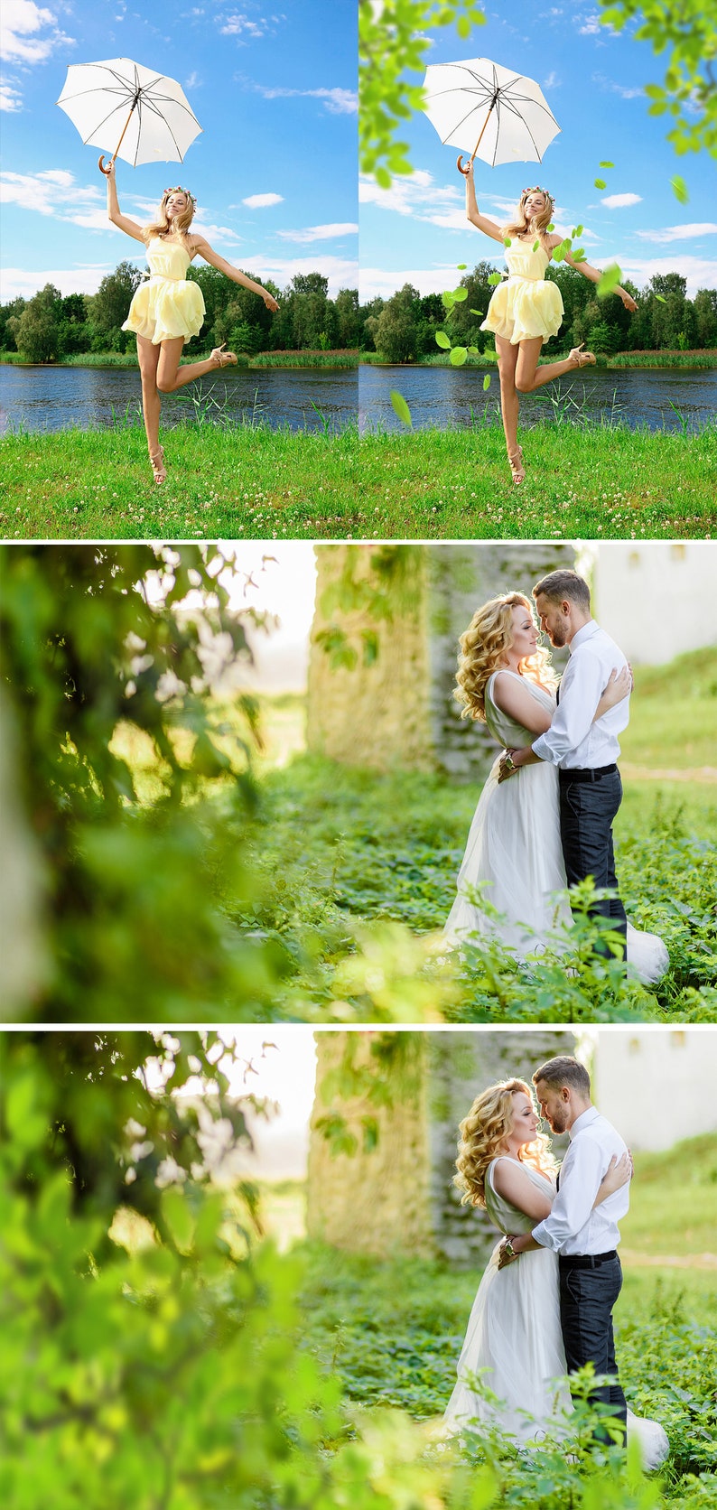 100 Tree and leaves photoshop overlays:wedding photoshop overlaysummer green leaves falling Instant download png format image 2