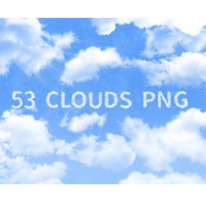 53 Real cloud overlay, Sky Photo Overlays, clouds photoshop overlay PNG digital download