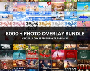 8000 + Photoshop overlay bundle: once purchase, free to update forever! All new products will be available for free in the future!