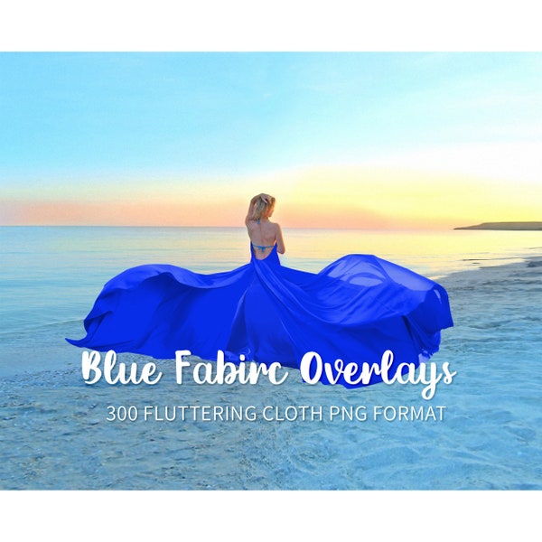 300 Blue flying fabric Overlays: blue flying dress, maternity dress overlay photoshop, flowing cloth,flying silk, dress extension overlays