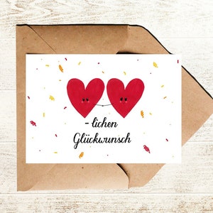 Geburtstagskarte mit Herzen herzlichen Glückwunsch mit Liebe