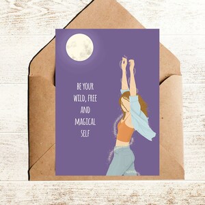 Postkarte mit Spruch be your wild free and magical self
