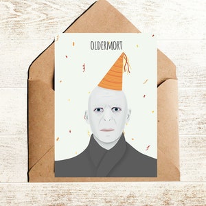 Geburtstagskarte Oldermort mit Voldemort Illustration