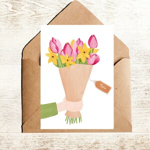 Blumenstrauß Karte personalisierbar mit Namen oder Schriftzug