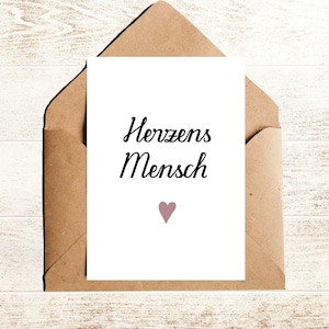Postkarte Herzensmensch | Karte Liebe und Freundschaft