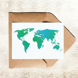 Postkarte Weltkarte | Reise Karte Welt