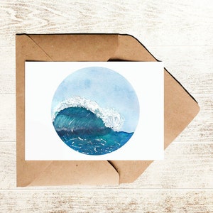 Postkarte aquarell Welle | Meer Surf Karte