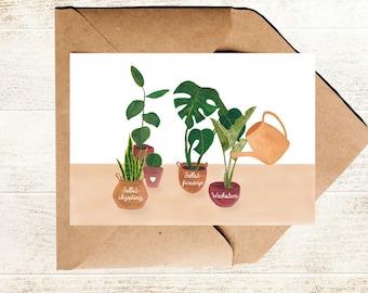 Postcard Self-care and self-acceptance with plants