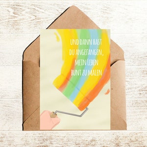 Spruchkarte Liebe und Freundschaft Regenbogen Geschenk Karte