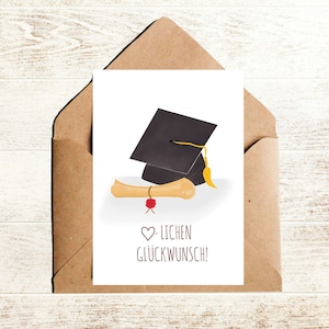 Postkarte zum Abschluss Bachelor Master Promotion Abi Abschluss Karte