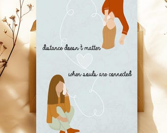 Postkarte Freundschaft auf Distanz Karte für Freunde und Paare