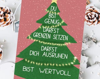 Encouraging Christmas card you are valuable and enough
