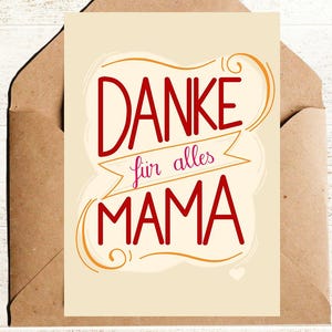 Karte zum Muttertag Danke für alles Mama