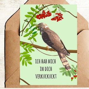 Liebeskarte Kuckuck - süße Spruchkarte mit lustigem Wortspiel