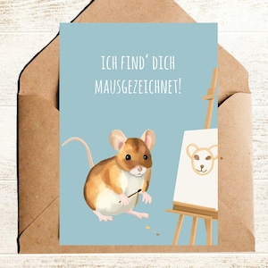Karte Liebe und Freundschaft Maus Spruchkarte