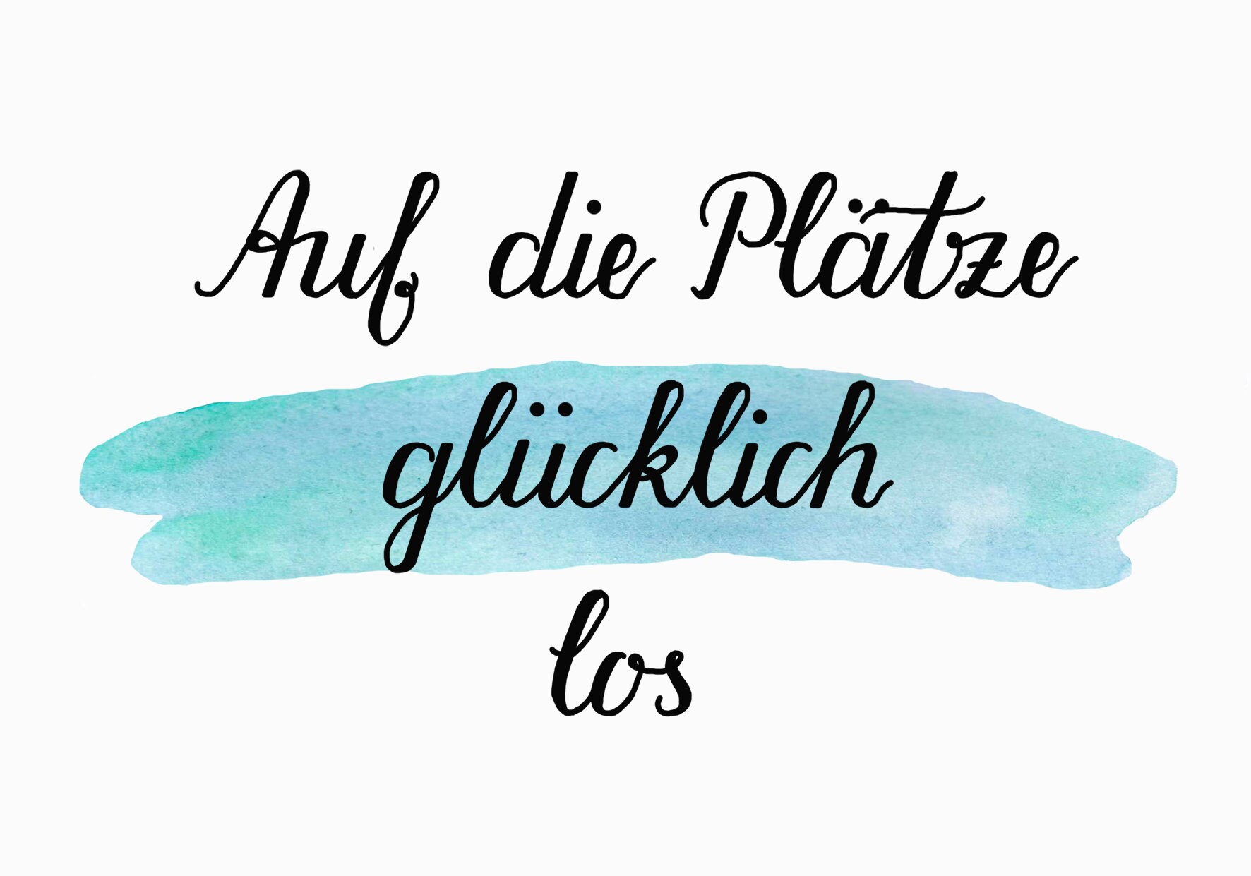 Postkarte mit Spruch Auf die Plätze glücklich los für eine Etsy
