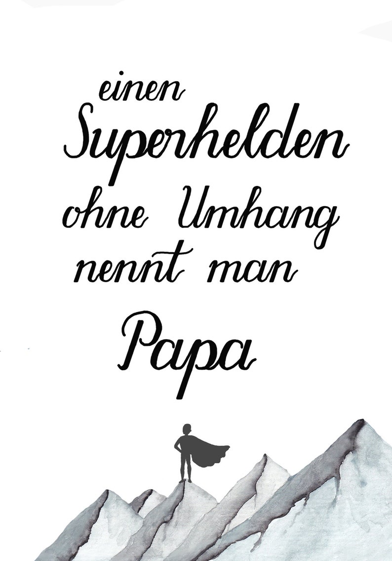 Vatertag Karte Postkarte für Papa mit Spruch Superheld Etsy