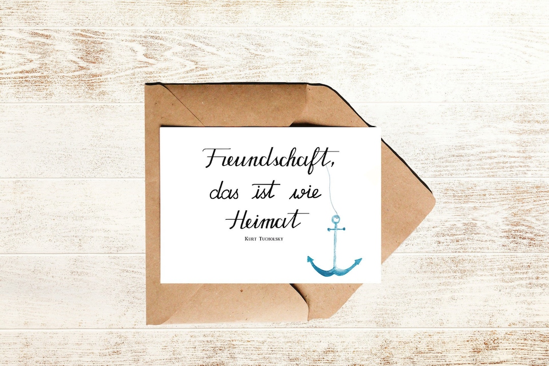 Karte Freundschaft mit Anker und Spruch Freundschaft das ist wie Heimat