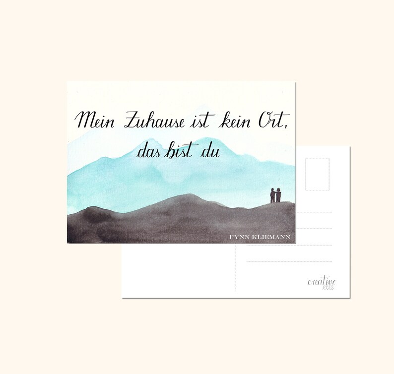 Zitatkarte Liebe Zuhause Liebeskarte mit Spruch mein Zuhause Etsy