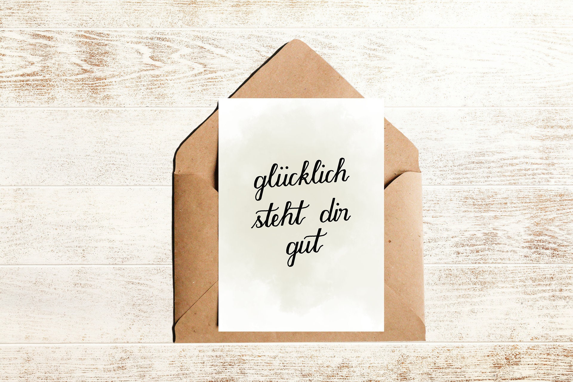 Postkarte mit Spruch glücklich steht dir gut Etsy