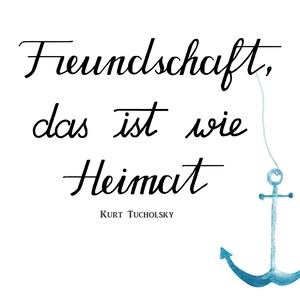Karte Freundschaft mit Anker und Spruch Freundschaft das ist wie Heimat