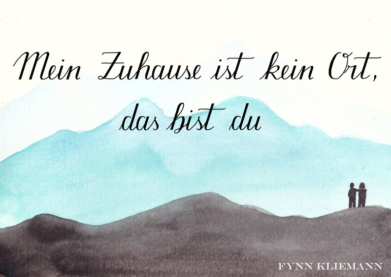 Zitatkarte Liebe Zuhause Liebeskarte mit Spruch mein Zuhause Etsy.de