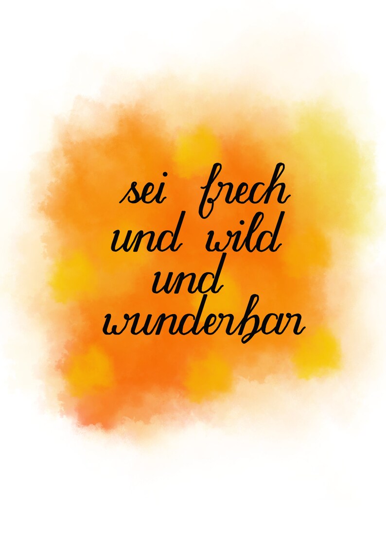 Postkarte mit Spruch sei frech und wild und wunderbar auf Etsy