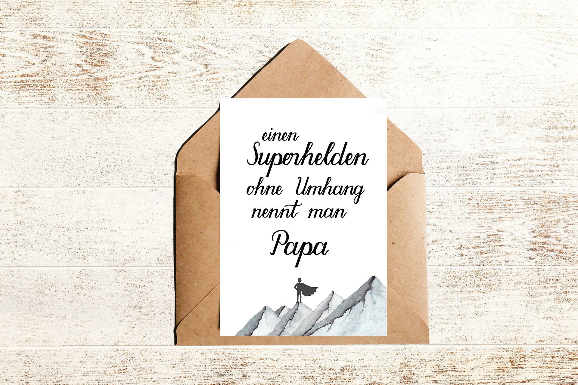 Vatertag Karte Postkarte für Papa mit Spruch Superheld Etsy
