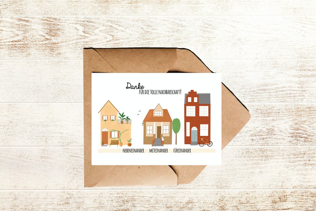 Nachbarschaft Karte Danke für die tolle Nachbarschaft Etsy.de