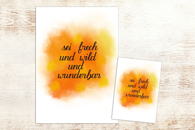 Postkarte mit Spruch sei frech und wild und wunderbar auf Etsy
