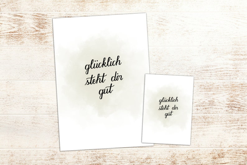 Postkarte mit Spruch glücklich steht dir gut Etsy.de