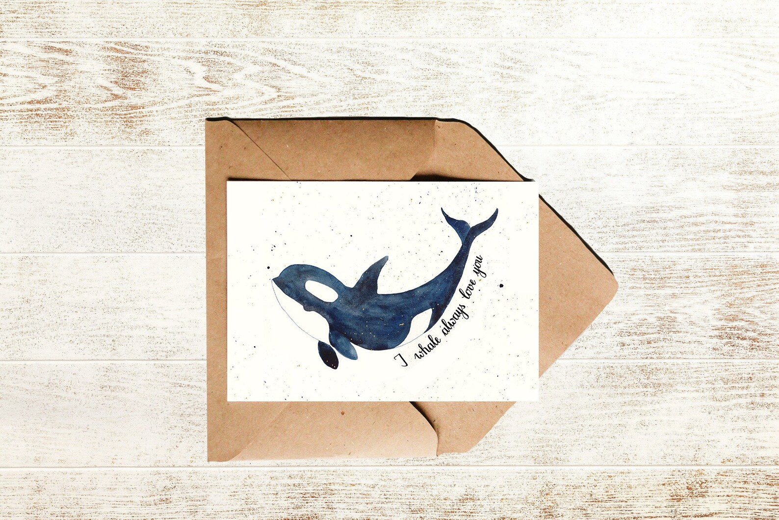 Liebeskarte Wal mit Spruch I whale always love you lustige Etsy
