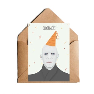 Divertida tarjeta de cumpleaños Oldermort para los fans de Harry Potter imagen 4