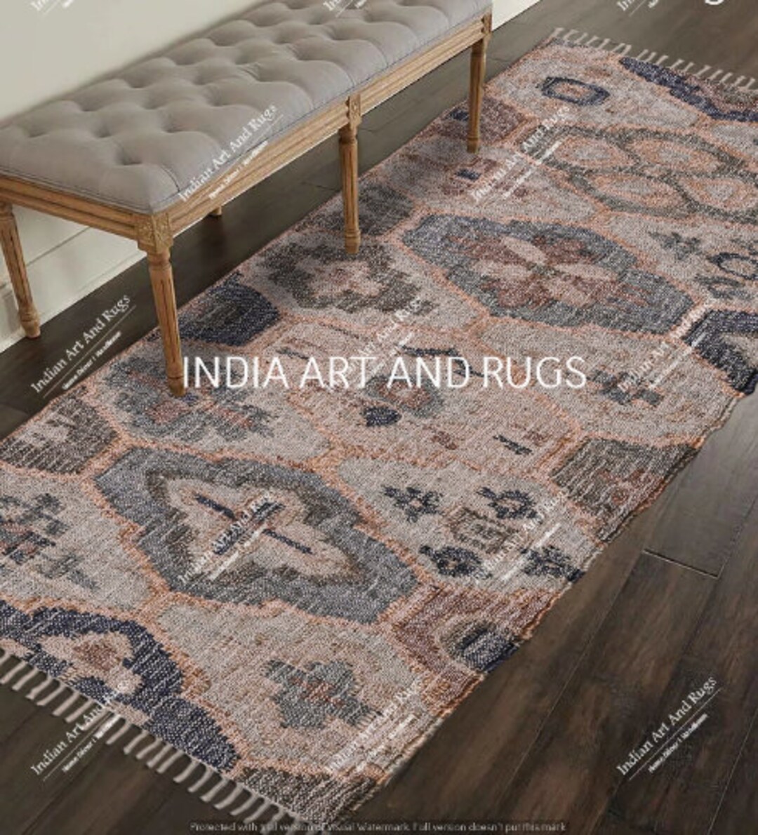 Hemp-cotton Handwoven Kilim Area Rug Handmade Oriental Traditional ...